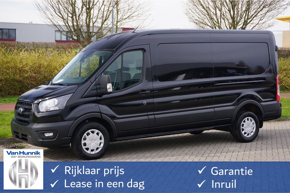 Ford Transit 350L 130PK L3H2 Trend Climate, 12" Sync 4 scherm Navi, 270° deur, Trekhaak!! NR. N16*