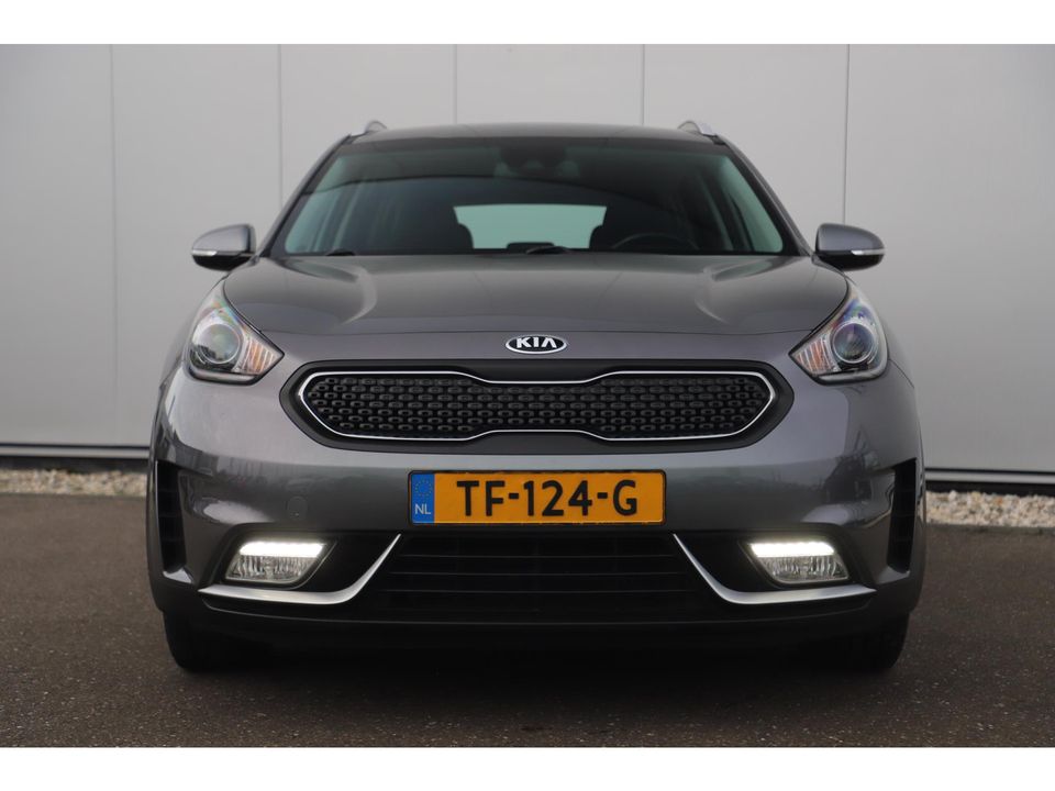 Kia Niro 1.6 GDi Hybrid DynamicLine Automaat Half Leder Navigatie Camera Lane Assist Clima Cruise PDC Carplay Android Bluetooth LED