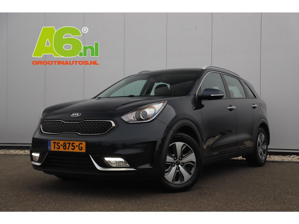 Kia Niro 1.6 GDi Hybrid DynamicLine Automaat Half Leder Navigatie Camera Lane Assist Clima Cruise PDC Carplay Android Bluetooth LED