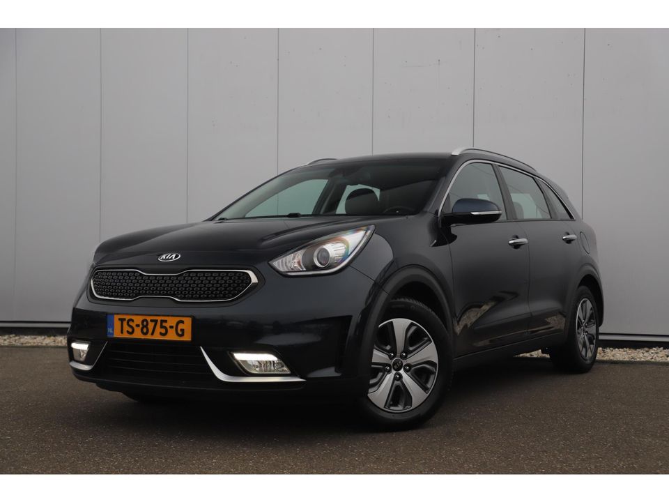 Kia Niro 1.6 GDi Hybrid DynamicLine Automaat Half Leder Navigatie Camera Lane Assist Clima Cruise PDC Carplay Android Bluetooth LED