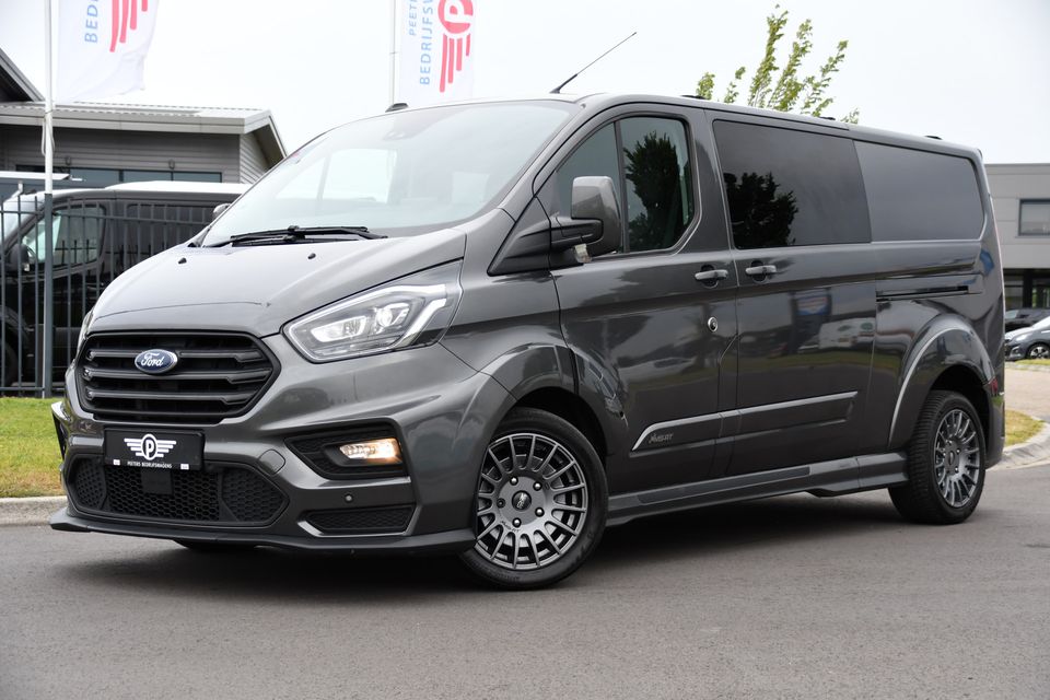 Ford Transit Custom 320 2.0 TDCI DC L2H1 MS-RT Adaptieve Cruise, Camera, 185PK, Carplay, Multimedia, Trekhaak, Automaat, 2 x Schuifdeur, UNIEK!