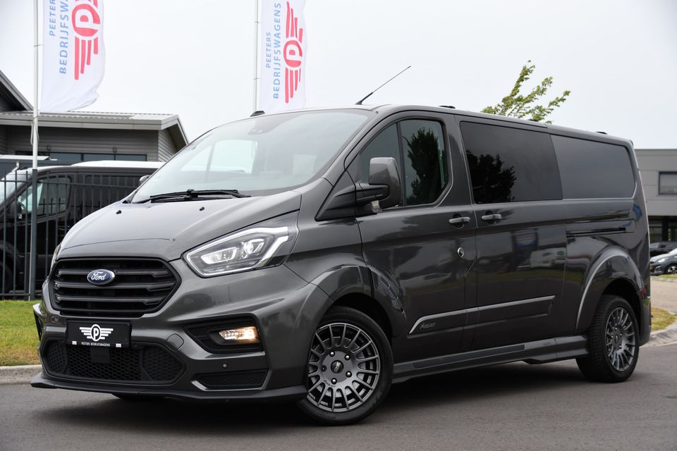 Ford Transit Custom 320 2.0 TDCI DC L2H1 MS-RT Adaptieve Cruise, Camera, 185PK, Carplay, Multimedia, Trekhaak, Automaat, 2 x Schuifdeur, UNIEK!