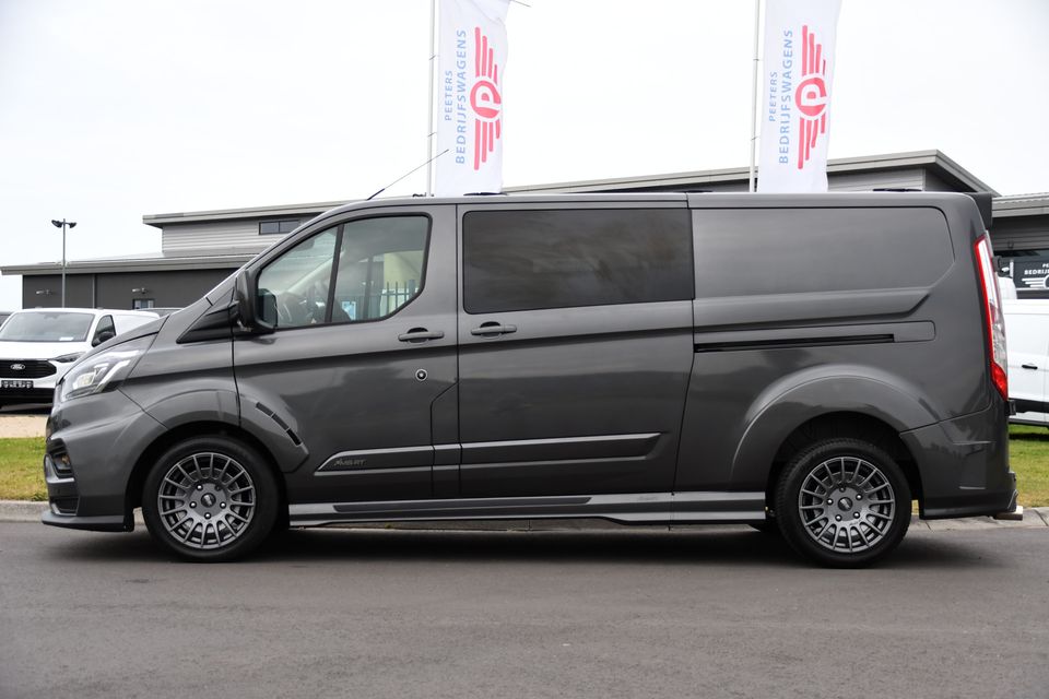 Ford Transit Custom 320 2.0 TDCI DC L2H1 MS-RT Adaptieve Cruise, Camera, 185PK, Carplay, Multimedia, Trekhaak, Automaat, 2 x Schuifdeur, UNIEK!