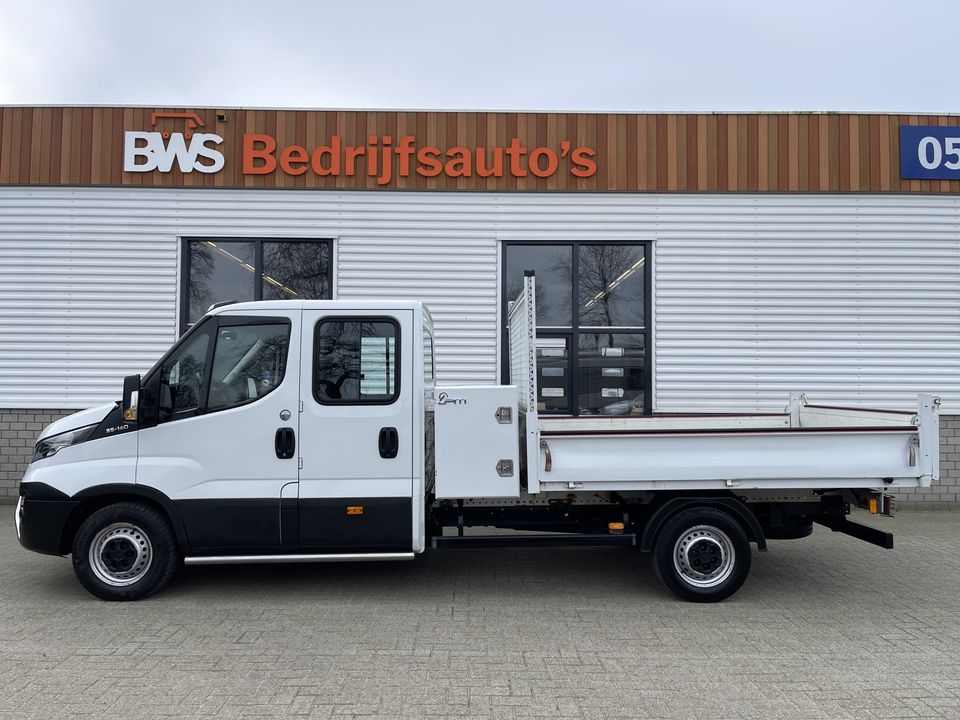 Iveco Daily 35S14 2.3 410 pickup kipper DC 7 persoons / rijklaar € 25.950 ex btw / euro 6 diesel / lease vanaf € 464 / opbergkast / trekhaak 3500 kg / cruise control !