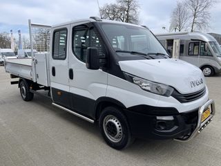 Iveco Daily 35S14 2.3 410 pickup kipper DC 7 persoons / rijklaar € 25.950 ex btw / euro 6 diesel / lease vanaf € 464 / opbergkast / trekhaak 3500 kg / cruise control !