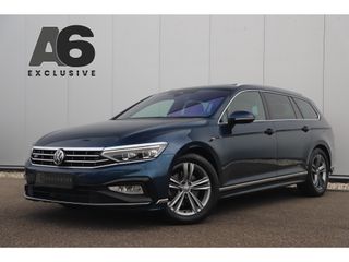 Volkswagen Passat Variant 1.5 TSI Elegance Business R 150PK DSG Automaat Unieke Kleur! Panoramadak Virtual Cockpit Sfeerverlichting Full LED Half Leder ErgoComfort 17 inch LMV Keyless Navigatie Camera R-Line Aquamarine Blue