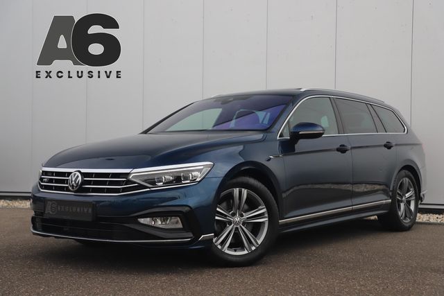 Volkswagen Passat Variant 1.5 TSI Elegance Business R 150PK DSG Automaat Unieke Kleur! Panoramadak Virtual Cockpit Sfeerverlichting Full LED Half Leder ErgoComfort 17 inch LMV Keyless Navigatie Camera R-Line Aquamarine Blue