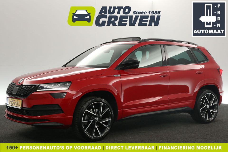 Škoda Karoq 1.5 TSI ACT Sportline 150PK Automaat Pano Sfeer Clima Carplay Camera Cruise LED Navi PDC 19''LMV Trekhaak