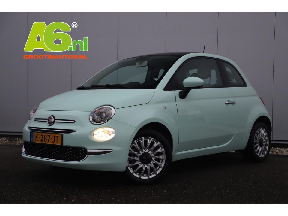 Fiat 500 1.0 Hybrid Lounge Mint Groen Panoramadak 16 inch LMV Radio Bluetooth Airco Cruise Control