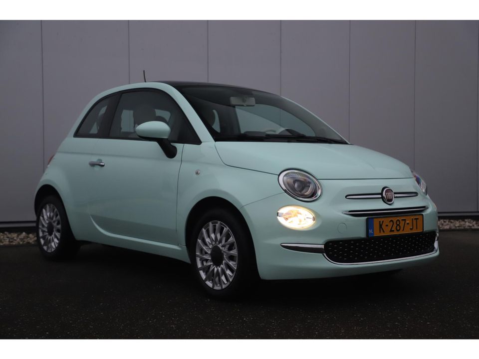 Fiat 500 1.0 Hybrid Lounge Mint Groen Panoramadak 16 inch LMV Radio Bluetooth Airco Cruise Control