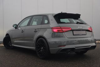 Audi A3 Sportback 30 TFSI Sport S Line Edition Automaat Black Optic Quantumgrey 19 inch Virtual Cockpit Half Leder Navigatie Carplay Android Bluetooth Stoelverwarming Parkeersensors Spoilers