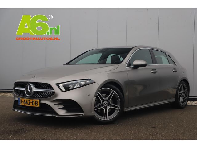 Mercedes-Benz A-Klasse 160 AMG Line Widescreen Full LED Half Leder Sportstoelen Navigatie Camera Clima Lane Assist Cruise Parkeersensors 18 inch AMG LMV