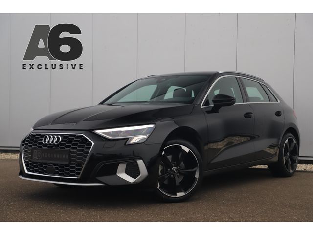 Audi A3 Sportback 30 TFSI S-Tronic Advanced edition Automaat Sportstoelen Virtual Cockpit Draadloos Carplay Android LED Matrix Adaptive Cruise Lane Assist Navigatie Parkeersensor S Line Look 18 inch Velgen All season