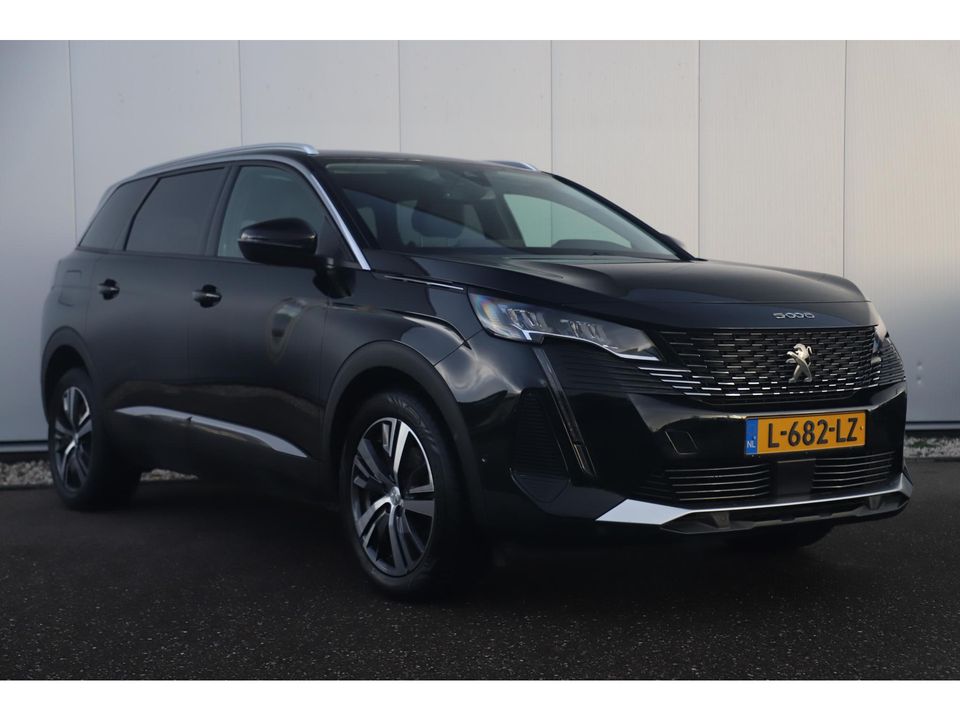 Peugeot 5008 1.2 PureTech Blue Lease Allure 131PK 7 Persoons Keyless Half Leder Virtual Cockpit Navigatie Camera Carplay Android Elektrische Achterklep 19 inch LMV