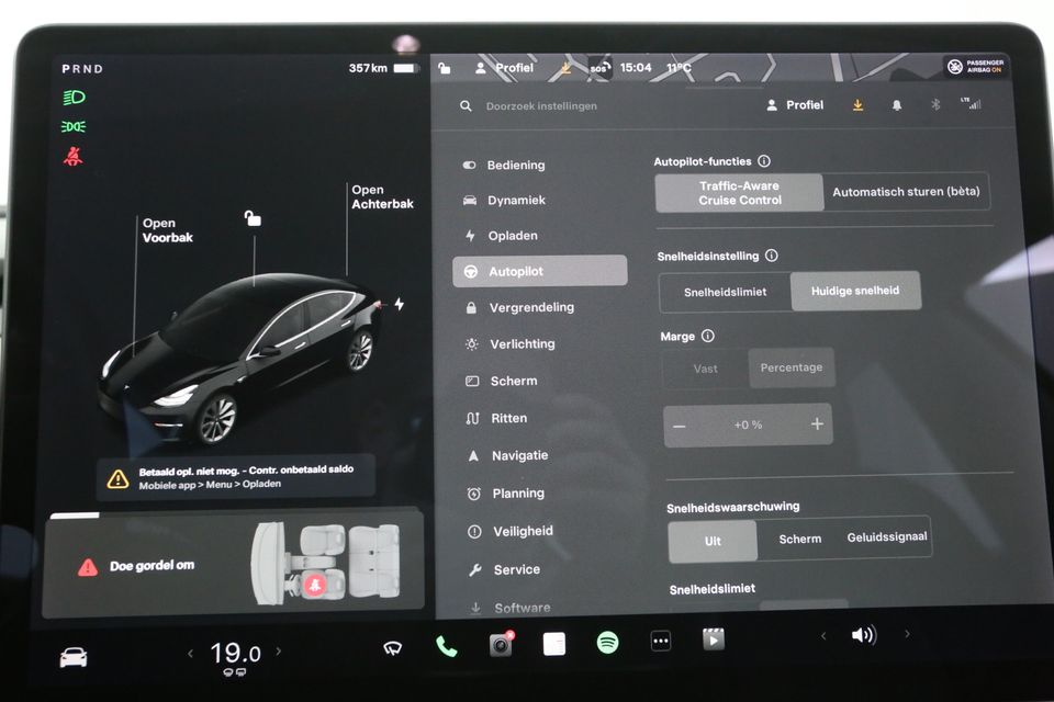 Tesla Model 3 Long Range AWD 75 kWh 351PK Automaat Autopilot Pano Clima Camera Cruise LED Navi PDC Stoelverwarming Leder 19''LMV