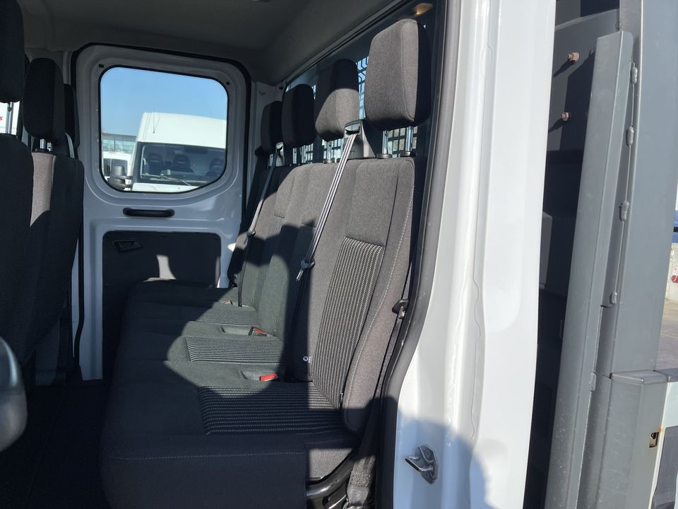 Ford Transit 350 2.0 TDCI L3H1 DC 7 persoons pickup / vaste prijs rijklaar € 18.950 ex btw / lease vanaf € / airco / cruise / open laadbak / trekhaak 2650 kg / euro 6 diesel