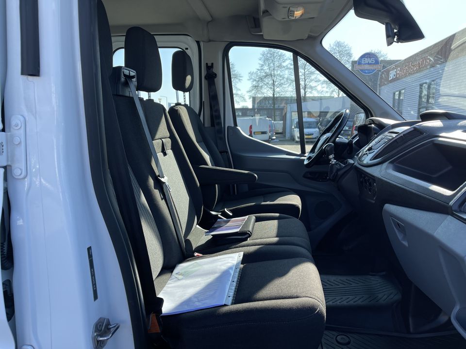 Ford Transit 350 2.0 TDCI L3H1 DC 7 persoons pickup / vaste prijs rijklaar € 18.950 ex btw / lease vanaf € / airco / cruise / open laadbak / trekhaak 2650 kg / euro 6 diesel