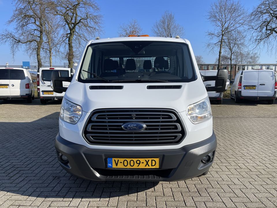 Ford Transit 350 2.0 TDCI L3H1 DC 7 persoons pickup / vaste prijs rijklaar € 18.950 ex btw / lease vanaf € / airco / cruise / open laadbak / trekhaak 2650 kg / euro 6 diesel