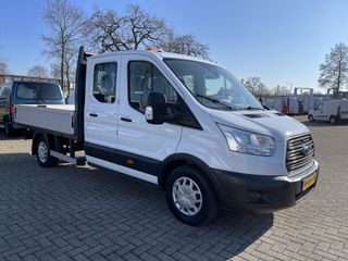 Ford Transit 350 2.0 TDCI L3H1 DC 7 persoons pickup / vaste prijs rijklaar € 18.950 ex btw / lease vanaf € / airco / cruise / open laadbak / trekhaak 2650 kg / euro 6 diesel