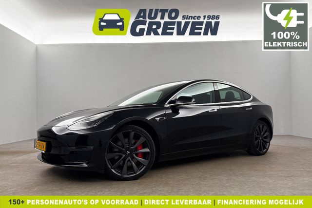 Tesla Model 3 Performance AWD 75 kWh 462PK Autopilot 360Camera LED Cruise Clima Navi Pano View Memory-Seats Leder PDC 20"LMV